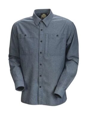NWT Roland Sands Design Wyatt Charcoal Chambray Button Down Shirt Size L